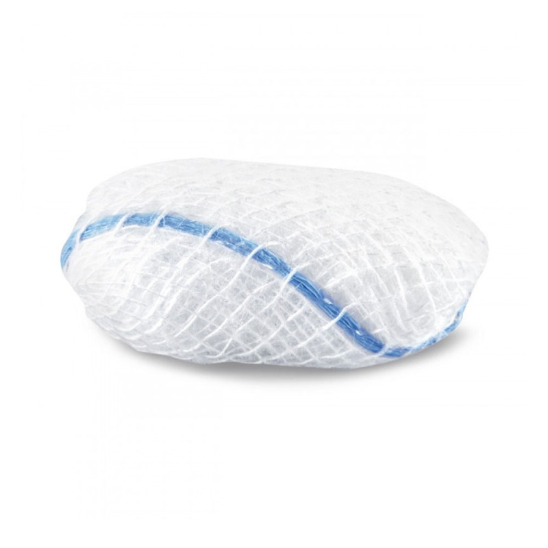 Tupfer jałowy z gazy z nitką RTG 12cm x 12cm groszek 17 nitek 10szt blister + TAG